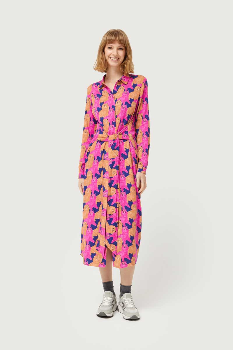 Vestido Midi Gatos