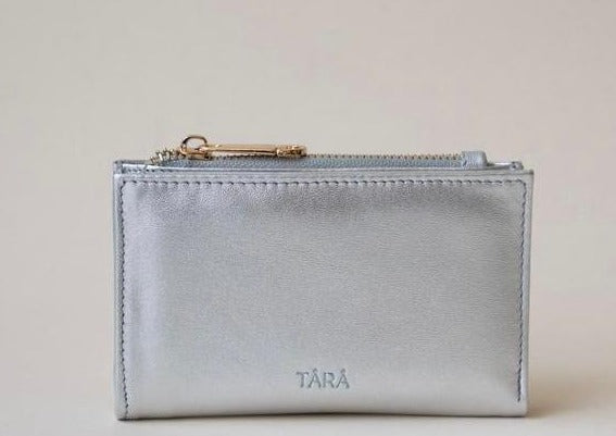 Cartera de Piel Plata