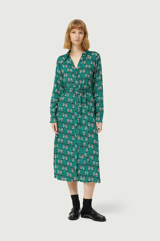 Vestido Midi Geométrico  Verde