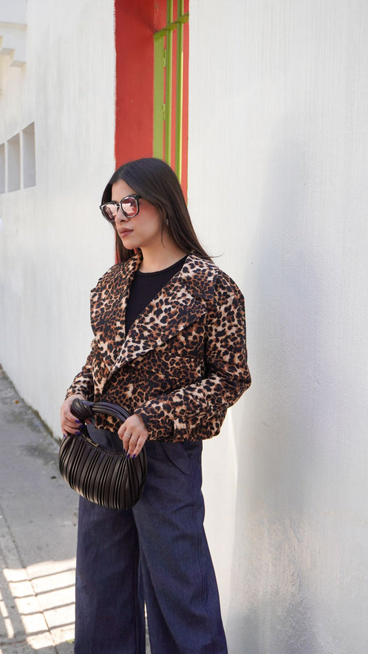 Chamarra Trench Bomber Animal Print